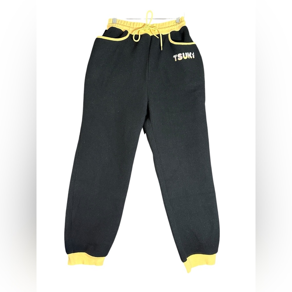 Tsuki Market Fleece Sweatpants Women’s Size XS Black And Yellow